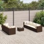 Set of 8-piece garden sofas and brown synthetic rattan cushions by , Garden sets - Ref: Foro24-3308033, Price: 500,01 €, Disc...