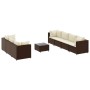 Set of 8-piece garden sofas and brown synthetic rattan cushions by , Garden sets - Ref: Foro24-3308033, Price: 500,01 €, Disc...