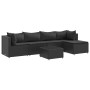 Garden furniture set, 6 pieces, with black synthetic rattan cushions. by , Garden sets - Ref: Foro24-3308067, Price: 416,72 €...