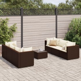 Gartenmöbel-Set, 7-teilig, mit braunen Polstern aus synthetischem Rattan. von , Gartensets - Ref: Foro24-3308025, Preis: 435,...