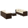 Set muebles de jardín 7 piezas y cojines ratán sintético marrón de , Conjuntos de jardín - Ref: Foro24-3308025, Precio: 436,4...