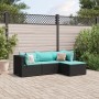 Gartenmöbel-Set mit 4-teiligen Kissen aus schwarzem Kunststoff-Rattan von , Gartensets - Ref: Foro24-3308052, Preis: 266,96 €...