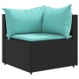 Garden set with 4-piece black synthetic rattan cushions by , Garden sets - Ref: Foro24-3308052, Price: 267,36 €, Discount: %