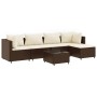 Set muebles de jardín 6 piezas y cojines ratán sintético marrón de , Conjuntos de jardín - Ref: Foro24-3308065, Precio: 329,6...