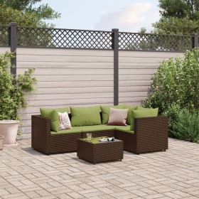 Garden furniture set, 5 pieces, with brown synthetic rattan cushions. by , Garden sets - Ref: Foro24-3308086, Price: 361,99 €...