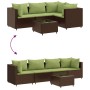 Garden furniture set, 5 pieces, with brown synthetic rattan cushions. by , Garden sets - Ref: Foro24-3308086, Price: 363,13 €...