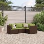 Garden furniture set 4 pieces with brown synthetic rattan cushions by , Garden sets - Ref: Foro24-3308078, Price: 302,51 €, D...