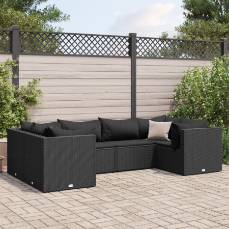 Garden furniture set, 6 pieces, with black synthetic rattan cushions. by , Garden sets - Ref: Foro24-3308251, Price: 512,99 €...