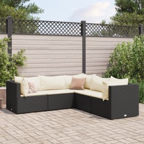 5-piece garden furniture set with black synthetic rattan cushions by , Garden sets - Ref: Foro24-3308120, Price: 425,21 €, Di...