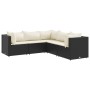 Set de muebles de jardín 5 pzas y cojines ratán sintético negro de , Conjuntos de jardín - Ref: Foro24-3308120, Precio: 425,2...