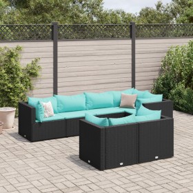 7-piece garden furniture set with black synthetic rattan cushions by , Garden sets - Ref: Foro24-3308188, Price: 516,99 €, Di...