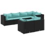 Set de muebles de jardín y cojines 7 pzas ratán sintético negro de , Conjuntos de jardín - Ref: Foro24-3308188, Precio: 519,3...