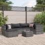 7-piece garden furniture set with gray synthetic rattan cushions by , Garden sets - Ref: Foro24-3308218, Price: 413,80 €, Dis...