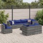 Garden furniture set 9 pieces and gray synthetic rattan cushions by , Garden sets - Ref: Foro24-3308207, Price: 518,42 €, Dis...