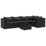 Set muebles de jardín 6 piezas y cojines ratán sintético negro de , Conjuntos de jardín - Ref: Foro24-3308099, Precio: 457,21...