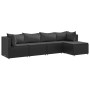 Set de muebles de jardín 5 pzas y cojines ratán sintético negro de , Conjuntos de jardín - Ref: Foro24-3308059, Precio: 353,5...