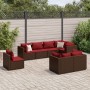 Set aus 8-teiligen Gartensofas und Kissen aus braunem Kunst-Rattan. von , Gartensets - Ref: Foro24-3308197, Preis: 538,89 €, ...