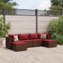 Garden furniture set, 6 pieces, with brown synthetic rattan cushions. by , Garden sets - Ref: Foro24-3308245, Price: 323,80 €...