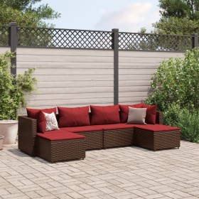 Gartenmöbel-Set, 6-teilig, mit braunen Kissen aus synthetischem Rattan. von , Gartensets - Ref: Foro24-3308245, Preis: 323,80...