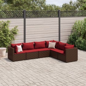 Gartenmöbel-Set, 6-teilig, mit braunen Kunststoff-Rattan-Kissen. von , Gartensets - Ref: Foro24-3308141, Preis: 491,15 €, Rab...