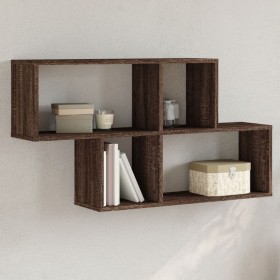 Engineered wood brown oak wall shelf 100x20x53 cm by , Shelves and shelves - Ref: Foro24-848023, Price: 47,42 €, Discount: %