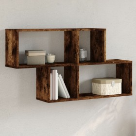 Engineered smoked oak wood wall shelf 100x20x53 cm by , Shelves and shelves - Ref: Foro24-848021, Price: 51,79 €, Discount: %