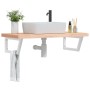 Wall-mounted sink shelf made of steel and solid beech wood by , bathroom vanities - Ref: Foro24-3302438, Price: 133,02 €, Dis...