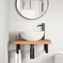 Estante de lavabo de pared de acero y madera maciza de haya de , Tocadores de baño - Ref: Foro24-3302377, Precio: 89,73 €, De...