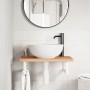 Wall-mounted sink shelf made of steel and solid beech wood by , bathroom vanities - Ref: Foro24-3302368, Price: 65,99 €, Disc...