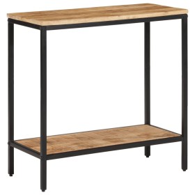 Mesa consola madera maciza de mango rugosa 70x35x70 cm de , Mesas auxiliares - Ref: Foro24-374070, Precio: 91,61 €, Descuento: %