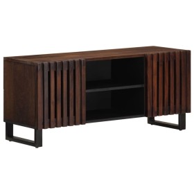 Solid mango wood TV stand in brown, 105x34x46 cm by , CD and DVD storage - Ref: Foro24-377438, Price: 119,34 €, Discount: %