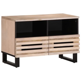 Solid white mango wood TV stand 70x34x46 cm by , CD and DVD storage - Ref: Foro24-377444, Price: 122,99 €, Discount: %