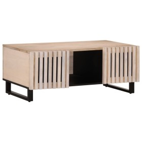 Solid white mango wood coffee table 100x55x40 cm by , Coffee table - Ref: Foro24-377499, Price: 175,99 €, Discount: %