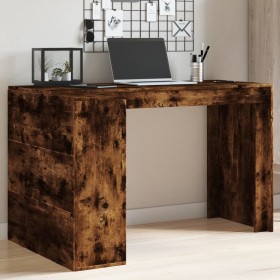 Escritorio madera de ingeniería roble ahumado 123,5x73,5x75 cm de , Escritorios - Ref: Foro24-847986, Precio: 101,99 €, Descu...