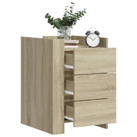 Bedside table made of engineered wood in Sonoma oak, measuring 45x50x65 cm. by , Nightstands - Ref: Foro24-848306, Price: 102...