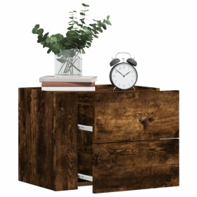 Wall-mounted bedside table in smoked oak color, 45x30x35 cm by , Nightstands - Ref: Foro24-848333, Price: 57,99 €, Discount: %