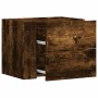 Wall-mounted bedside table in smoked oak color, 45x30x35 cm by , Nightstands - Ref: Foro24-848333, Price: 57,99 €, Discount: %