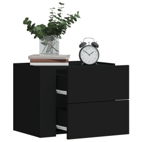 Black wall-mounted bedside table 45x30x35 cm by , Nightstands - Ref: Foro24-848327, Price: 59,33 €, Discount: %