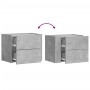 Mesitas de noche de pared 2 unidades gris hormigón 45x30x35 cm de , Mesitas de noche - Ref: Foro24-848331, Precio: 52,34 €, D...