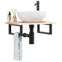 Wall-mounted steel and solid oak wood sink shelf by , bathroom vanities - Ref: Foro24-3302541, Price: 59,99 €, Discount: %