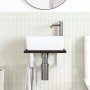 Estante de lavabo de pared de acero y madera maciza de roble de , Tocadores de baño - Ref: Foro24-3302574, Precio: 52,99 €, D...