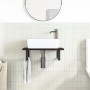 Wall-mounted steel and solid oak wood sink shelf by , bathroom vanities - Ref: Foro24-3302581, Price: 66,99 €, Discount: %