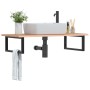 Wall-mounted steel and solid oak wood sink shelf by , bathroom vanities - Ref: Foro24-3302613, Price: 91,49 €, Discount: %