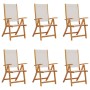 Folding garden chairs 6 pcs solid acacia wood textilene by , Garden chairs - Ref: Foro24-3279239, Price: 435,55 €, Discount: %