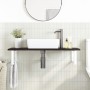 Wall-mounted steel and solid oak wood sink shelf by , bathroom vanities - Ref: Foro24-3302624, Price: 112,51 €, Discount: %