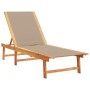 2 solid acacia wood sun loungers with taupe textilene. by , Loungers - Ref: Foro24-3279251, Price: 318,50 €, Discount: %