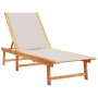 2 sun loungers with solid acacia wood table and gray textilene by , Loungers - Ref: Foro24-3279253, Price: 343,17 €, Discount: %