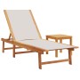 2 sun loungers with solid acacia wood table and gray textilene by , Loungers - Ref: Foro24-3279253, Price: 343,17 €, Discount: %