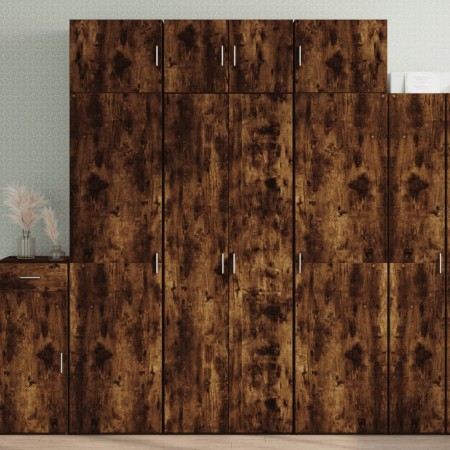 Tall smoked oak engineered wood sideboard 70x42.5x185 cm by , Sideboards - Ref: Foro24-3281424, Price: 169,41 €, Discount: %