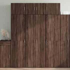 Tall brown oak veneer highboard 70x42.5x185 cm by , Sideboards - Ref: Foro24-3281426, Price: 174,09 €, Discount: %